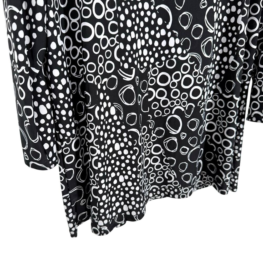 New Direction Sz XL Stretchy Black White Artsy Business Office Blouse Shirt Top - Picture 4 of 6